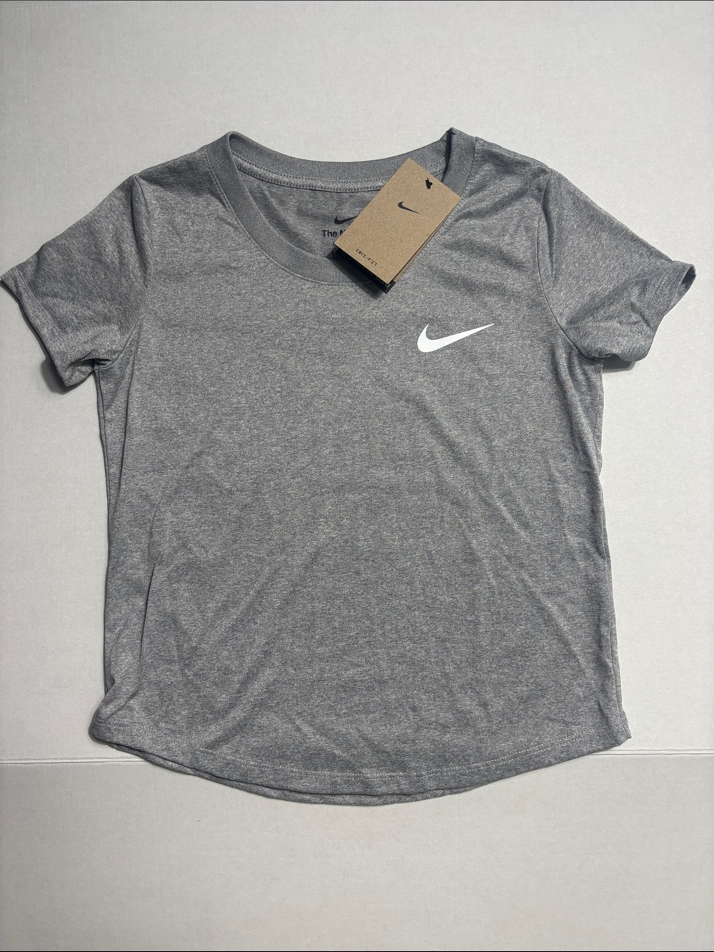 Nike Grey Short Sleeve Tee with White Swoosh NWT Size M
